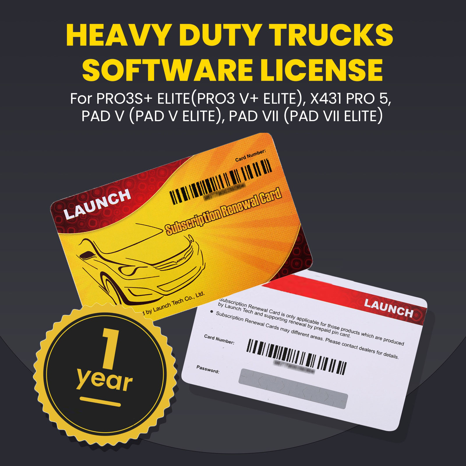LAUNCH Heavy-Duty Truck Coverage Software Licence, 1 Year